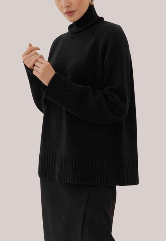 Raglan Sleeve Boxy Turtleneck Sweater