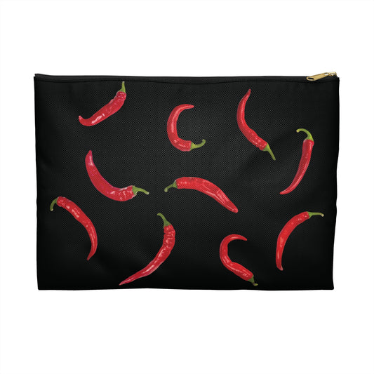 Red Chili Pepper Flat Accessory Pouch