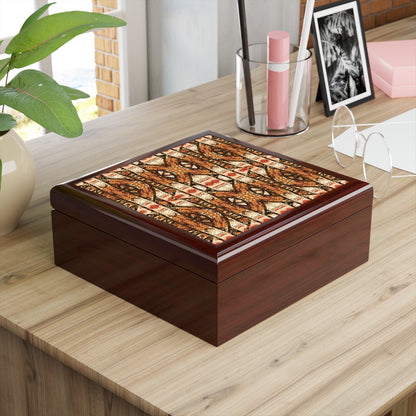 Geometric Savanna Printed Tile Jewelry Box