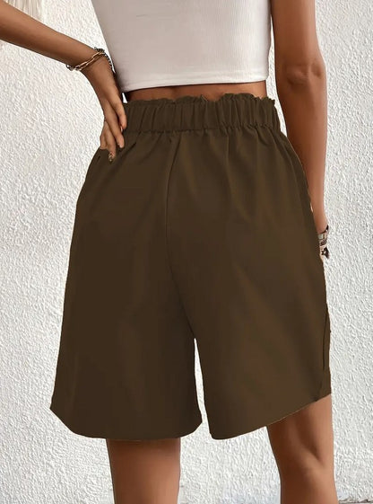 Pleated Pull-On Shorts