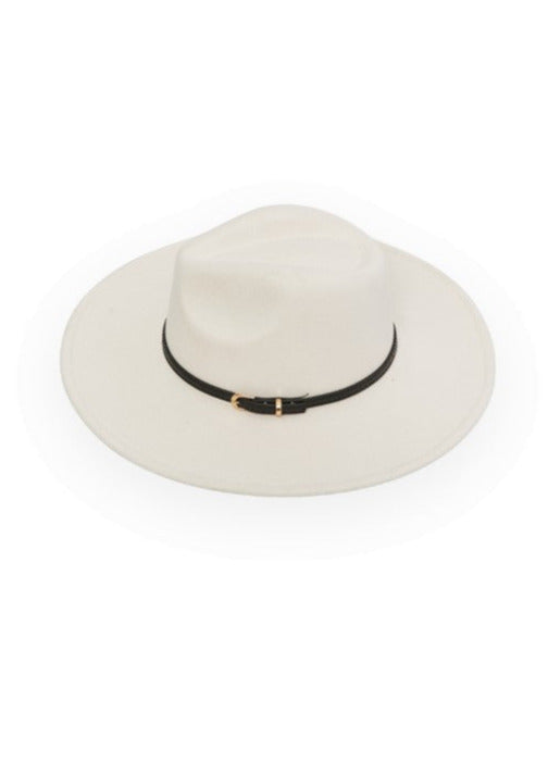 Black Banded Ivory Fedora