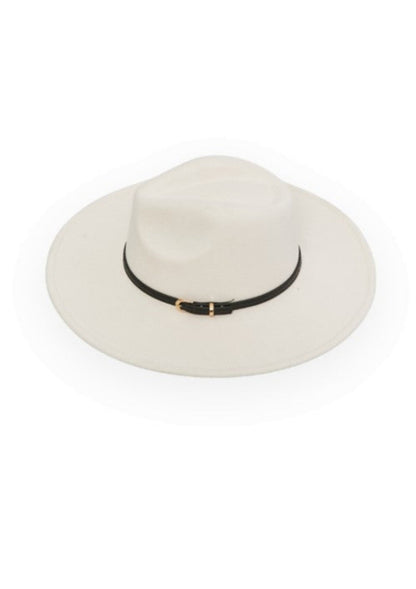 Black Banded Ivory Fedora