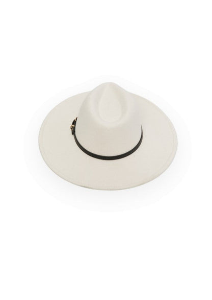 Black Banded Ivory Fedora