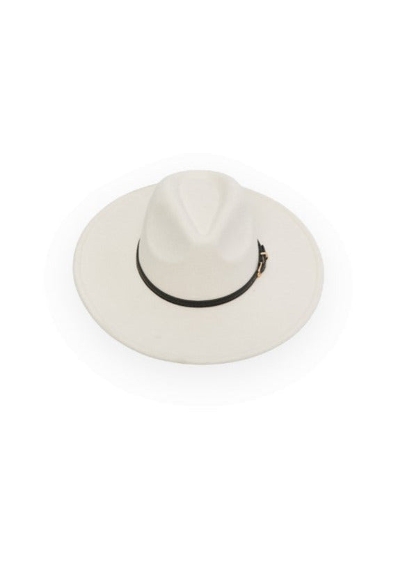 Black Banded Ivory Fedora