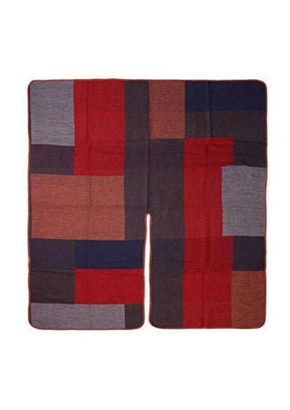 Colorblock Knit Blanket Shawl
