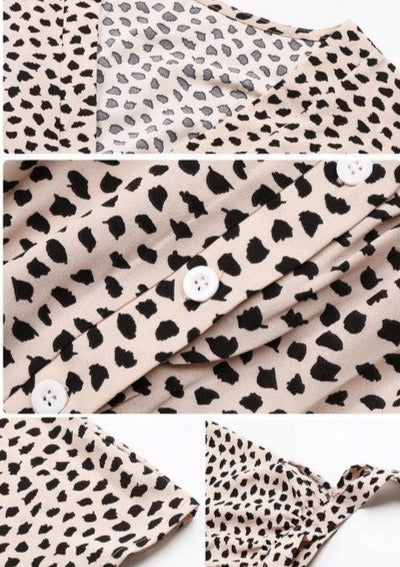 Cheetah Print Button Dress