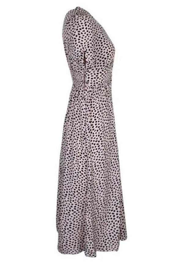 Cheetah Print Button Dress