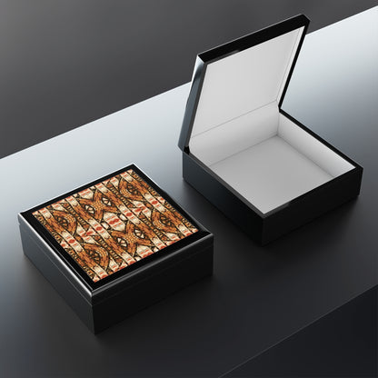 Geometric Savanna Printed Tile Jewelry Box