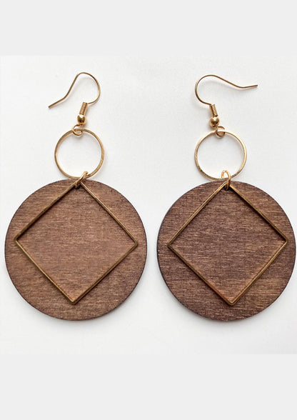 Geometric Wood Earrings