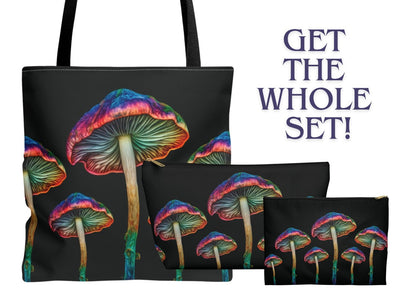 Vibrant Mushroom Flat Accessory Pouch