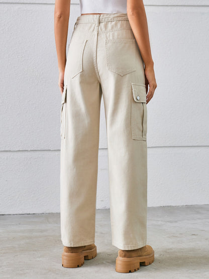 Drawstring Waist Cargo Pants