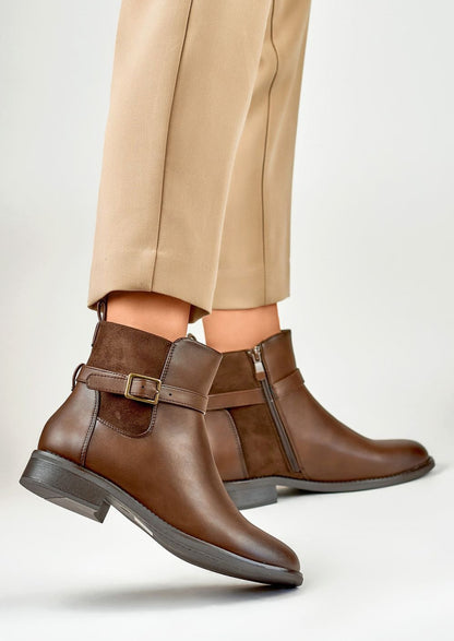 Brown Buckle Boots