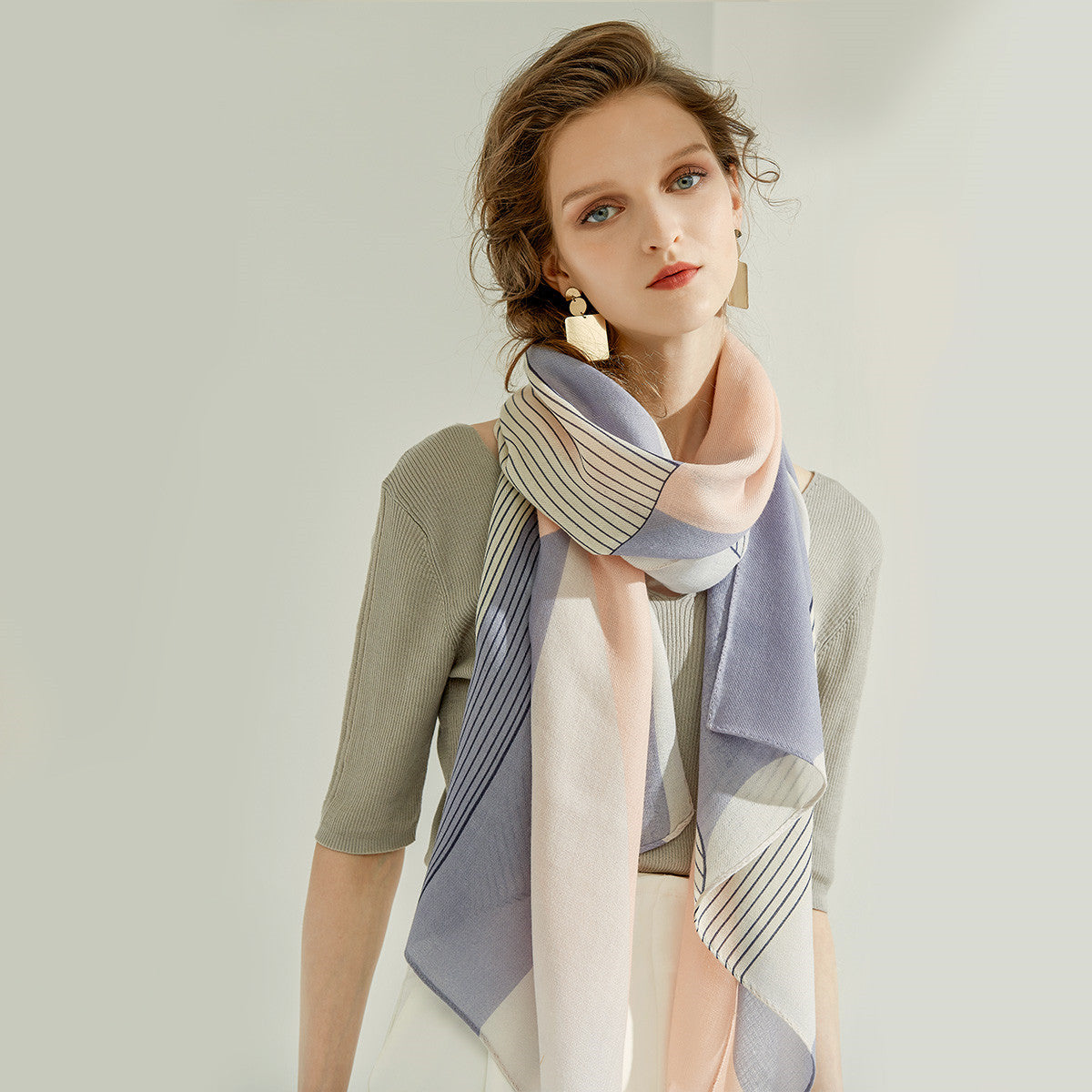 Modern Lines Pastel Scarf