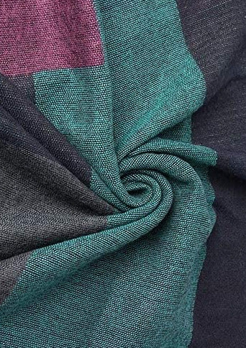 Colorblock Knit Blanket Shawl