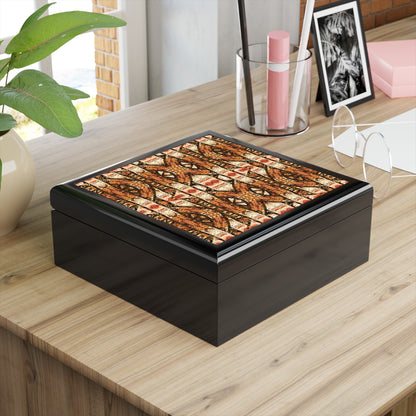 Geometric Savanna Printed Tile Jewelry Box