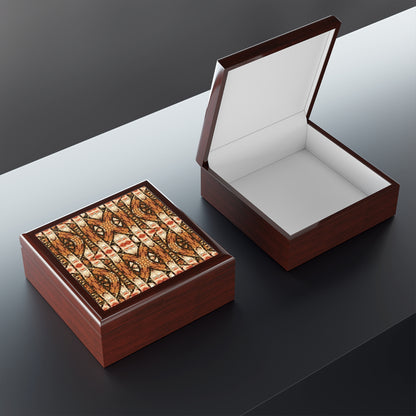 Geometric Savanna Printed Tile Jewelry Box