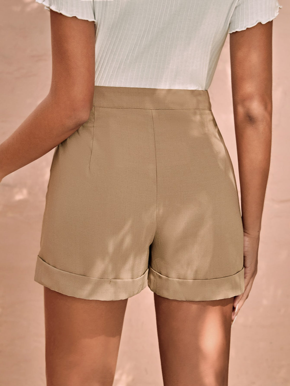 Pleated Khaki Dress Shorts