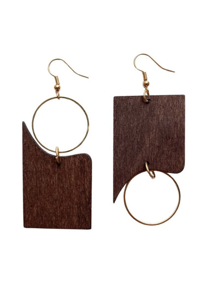 Geometric Wood Earrings