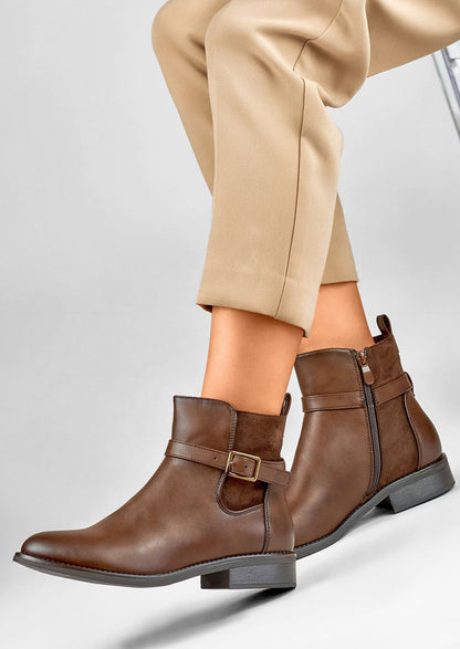 Brown Buckle Boots