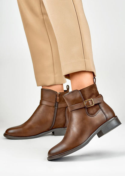 Brown Buckle Boots