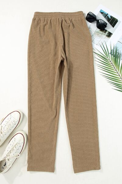 Cropped Tapered Drawstring Pants