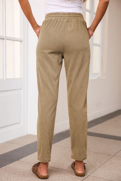 Cropped Tapered Drawstring Pants