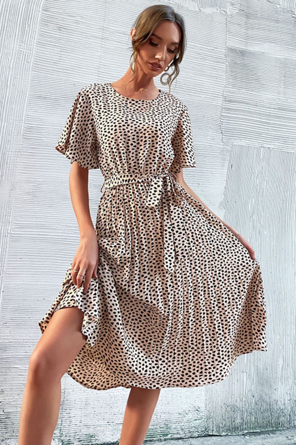 Cheetah Print Belted Dress