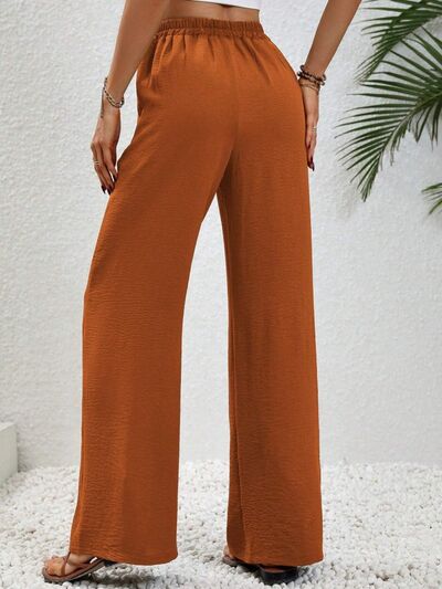 Textured Straight Leg Pants