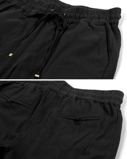 Drawstring Summer Pants in Black