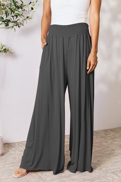 Smocked Waist Palazzo Pants