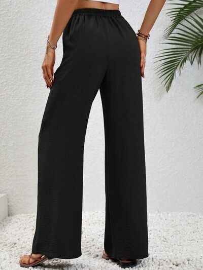 Textured Straight Leg Pants