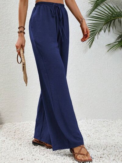 Textured Straight Leg Pants