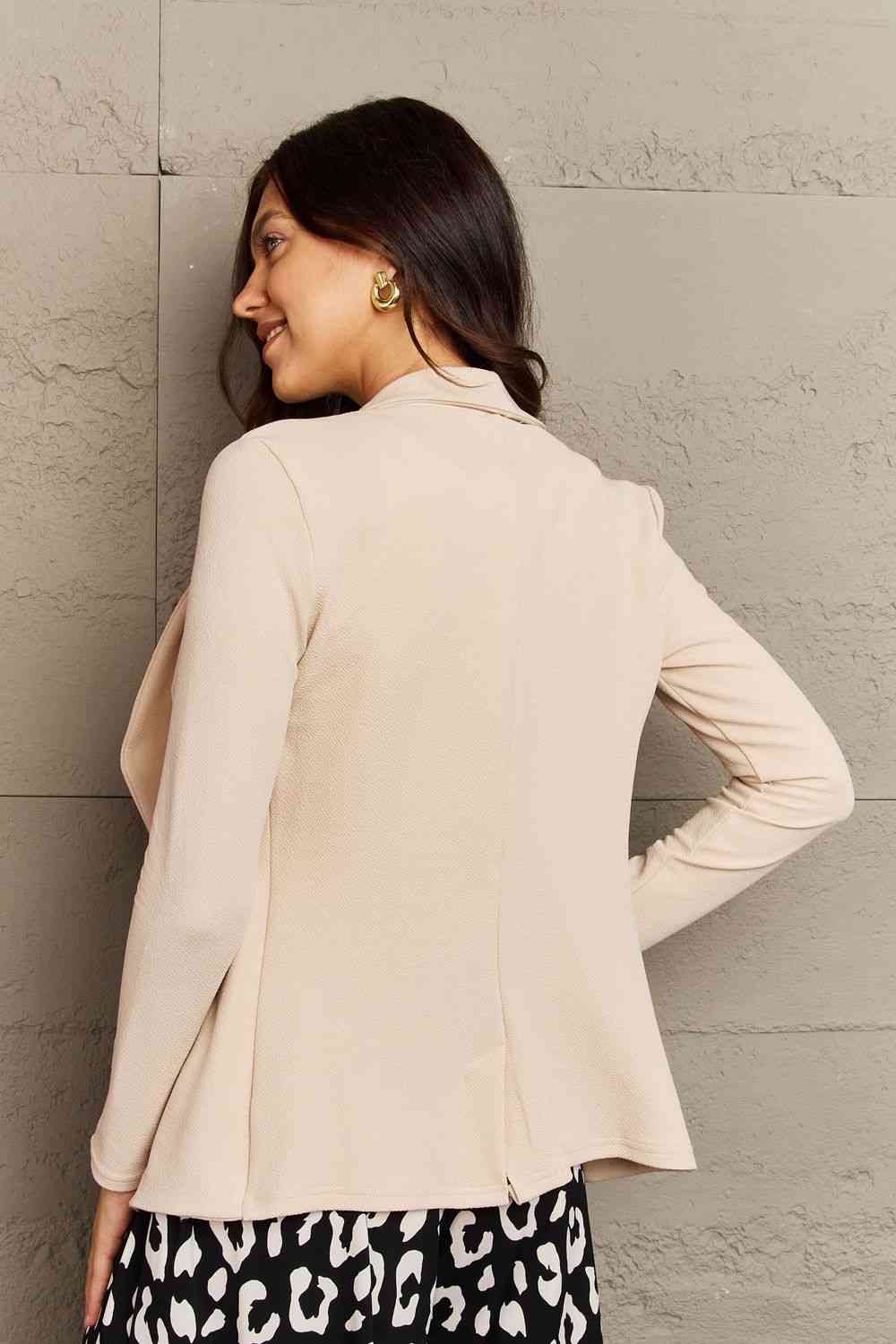 Minimalist Open Front Cloth Blazer