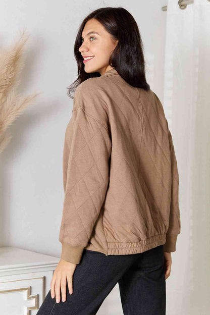 Quilted Drop-Sleeve Jacket in Mocha