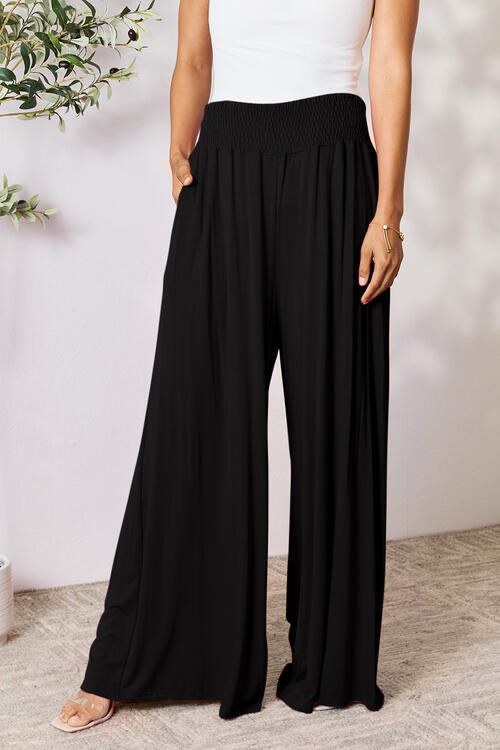 Smocked Waist Palazzo Pants