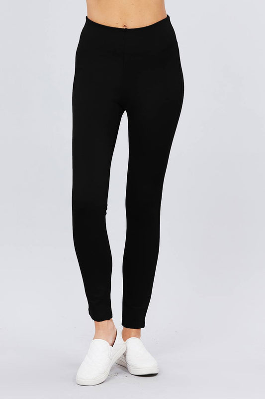 Smooth Front Ponte Pants in Black