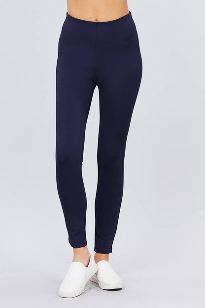 Smooth Front Ponte Pants in Navy