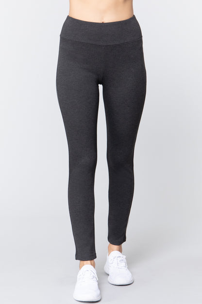 Faux Pocket Ponte Pants in Charcoal