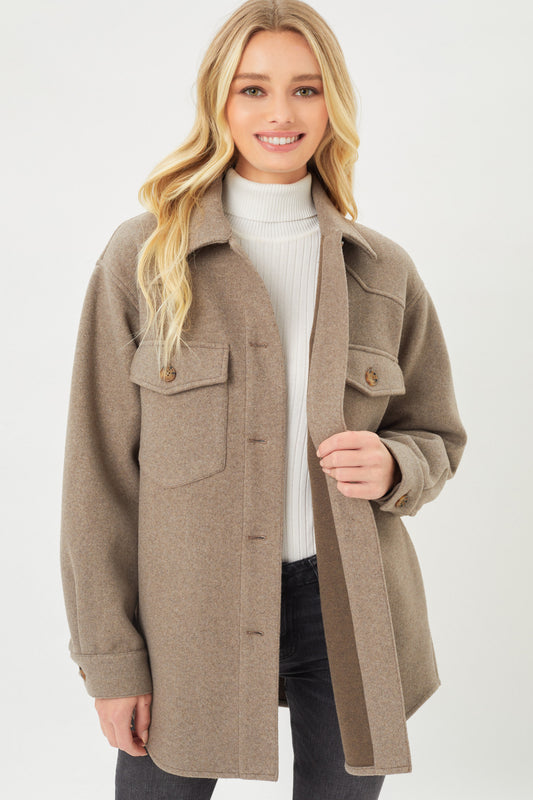 Oversized Fleece Jacket in Light Cocoa