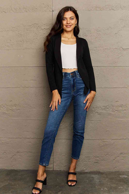 Minimalist Open Front Cloth Blazer