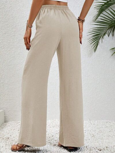 Textured Straight Leg Pants