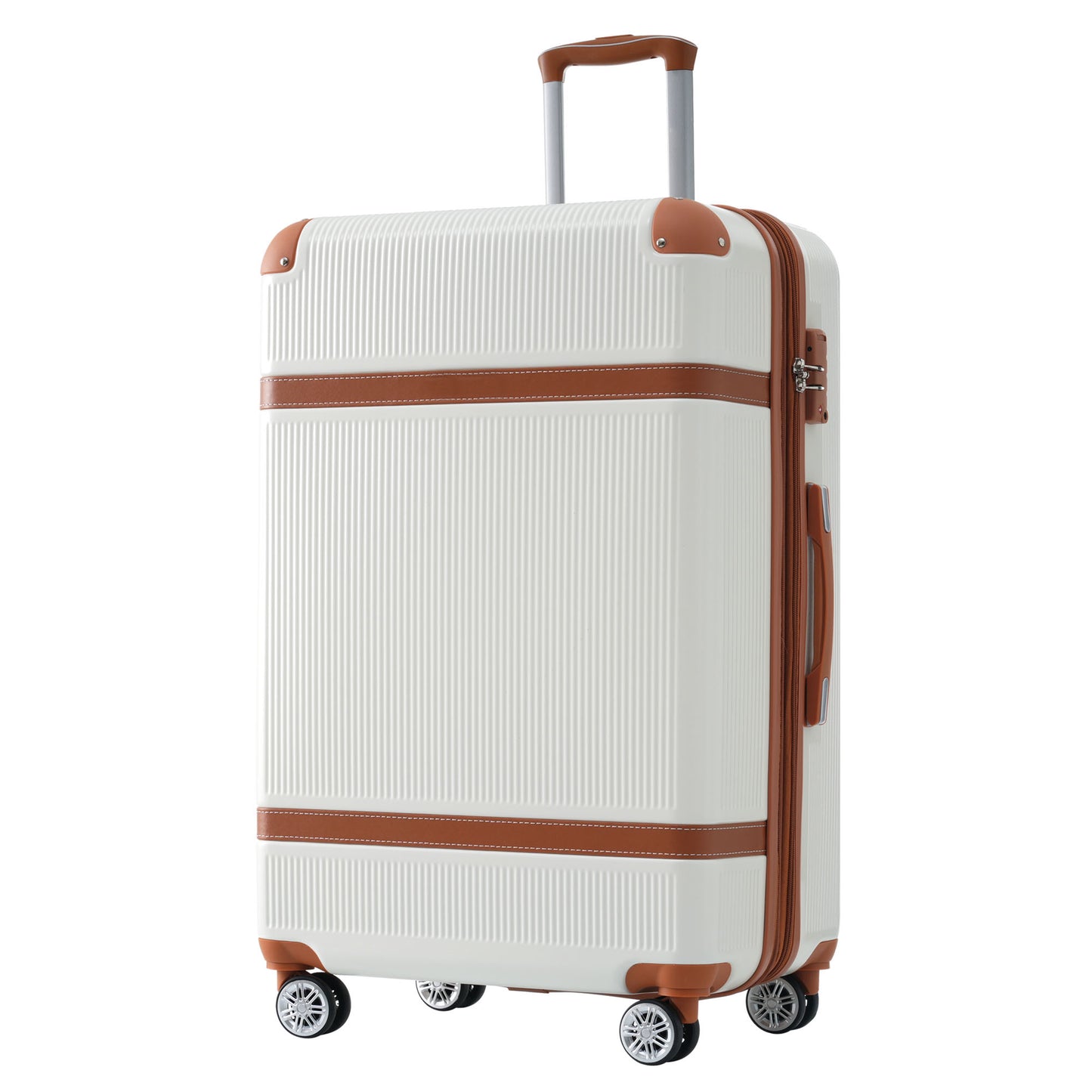 3-Piece Vintage Style Luggage Set in White