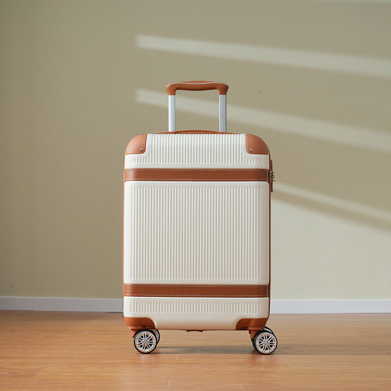 3-Piece Vintage Style Luggage Set in White