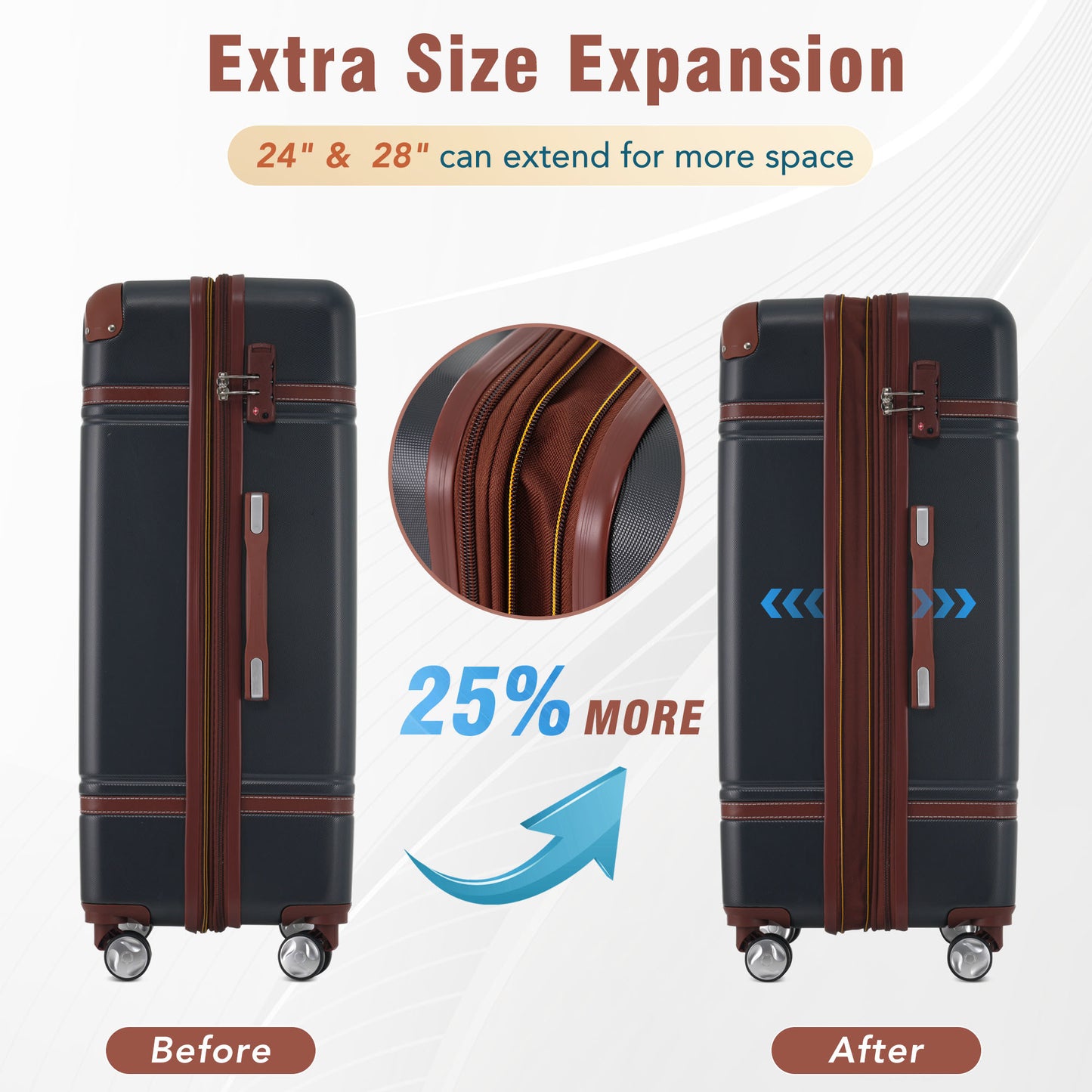 3-Piece Train Case and Luggage Set in Black