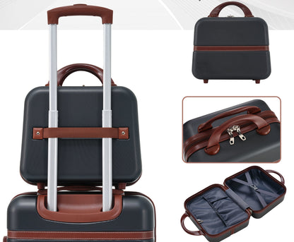 3-Piece Train Case and Luggage Set in Black
