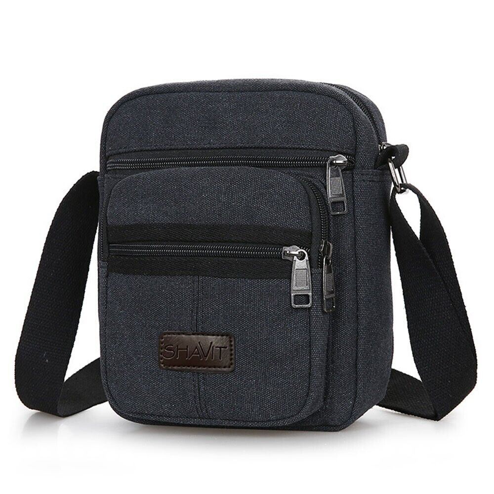 Canvas Crossbody Bag in Charcoal
