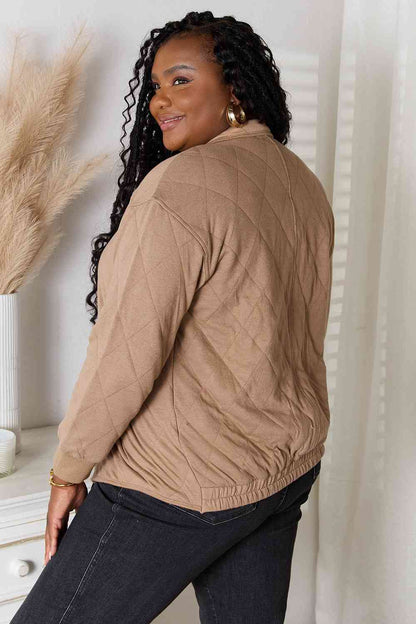 Quilted Drop-Sleeve Jacket in Mocha