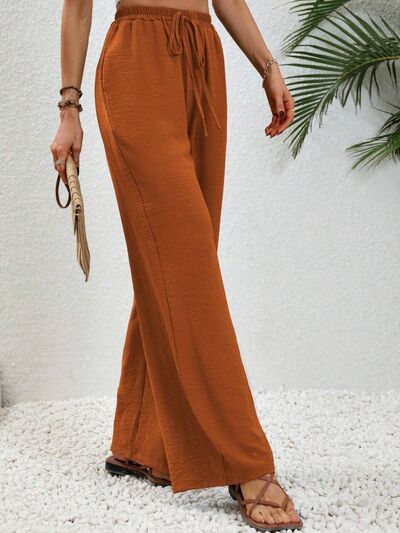 Textured Straight Leg Pants